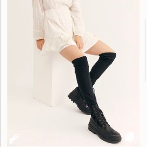 Free people shoreditch over the knee combat boot